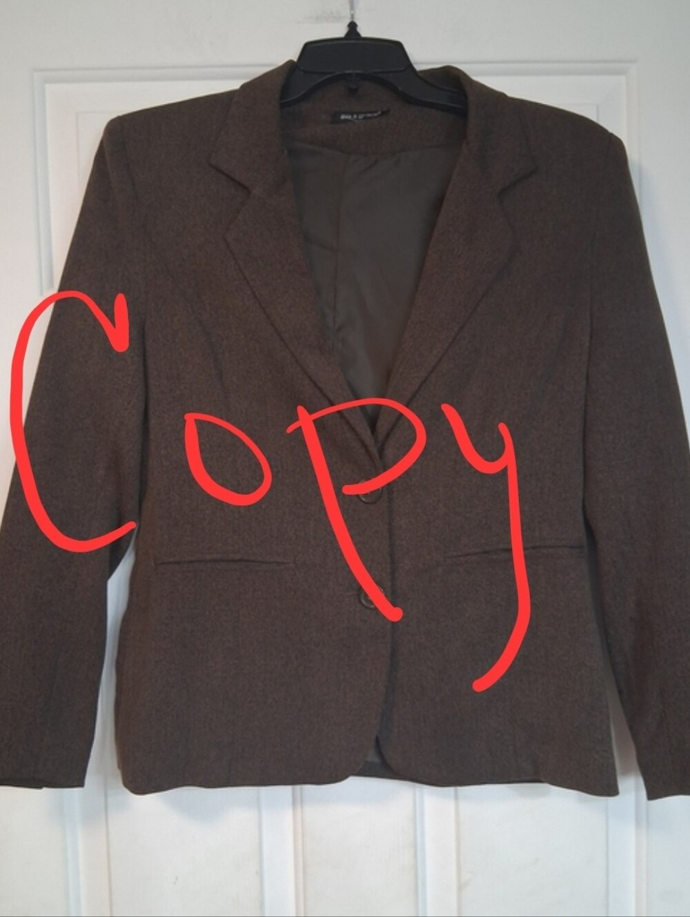 Ava & Grace Brown Women's Two-Button Blazer Jacket Business Office Attire